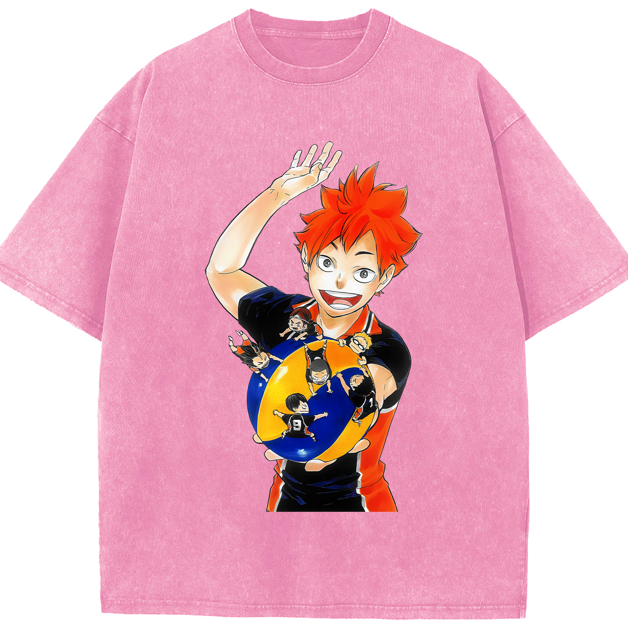 （画像用） ハイキュー!! Haikyu!! 綿100% ヴィンテージ風 半袖Tシャツ（フロントプリント）